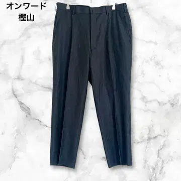 온워드 카시야마 다크 그레이 슬랙스 울 100% 일본제 심플 L