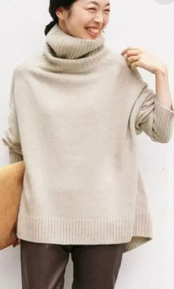 이에나 IENA AQUA 하이넥 와이드 풀오버 니트 스웨터