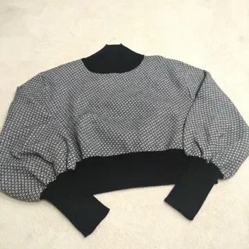 JEANASIS 볼륨 슬리브 하이넥 니트