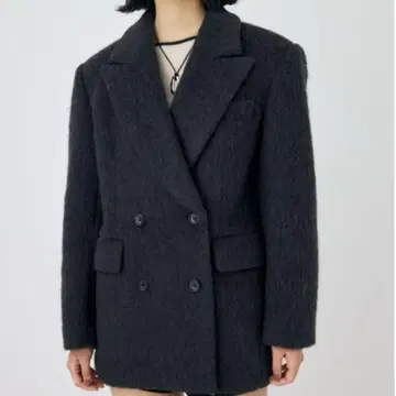 새상품급 MOUSSY OVER 블레이저 샤기 자켓 다크 그레이/1