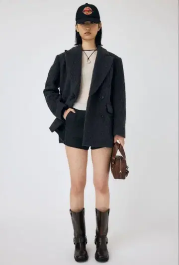 새상품급 MOUSSY OVER 블레이저 샤기 자켓 다크 그레이/1