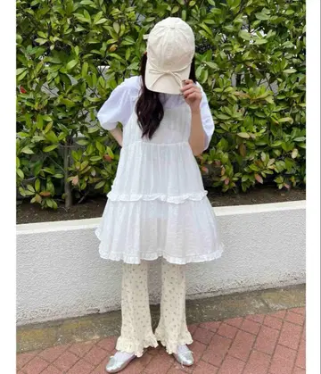 WC 리틀 플라워 프릴 플레어 팬츠