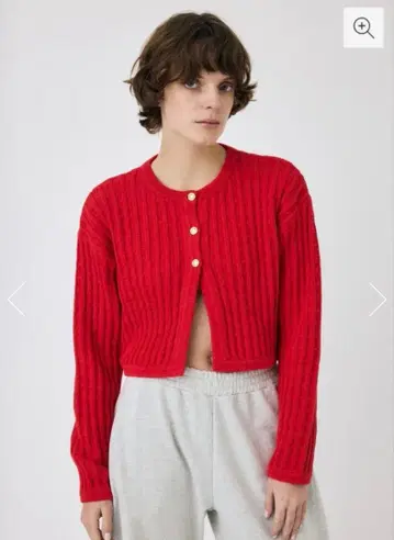 MOUSSY BI COLOR 니트 가디건 RED