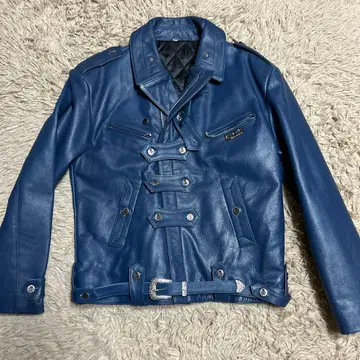 라 로카 바이커 자켓 네이비 L666 펑크 로카빌리 크림 소다