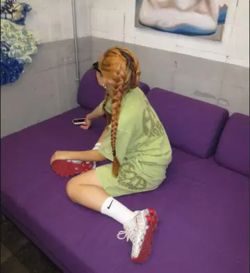 라이트 그린 오버 사이즈 T셔츠