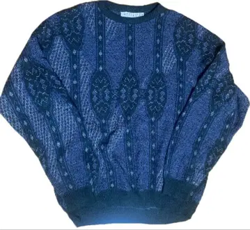 JANTZEN USA 빈티지 총 패턴 니트 빅 사이즈 네이비 90s