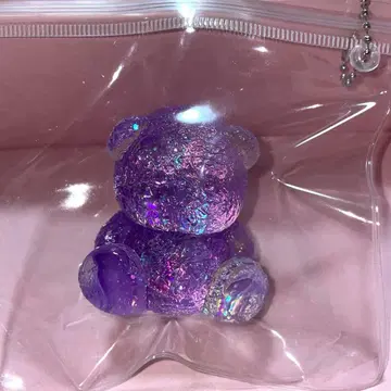 야광 곰 보라색 라메 스퀴즈 그루르