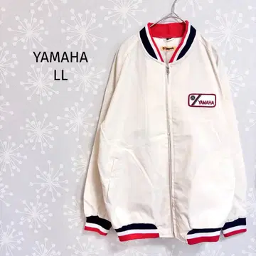 야마하 블루종 자켓 로고 와펜 배색 리브 메쉬 안감 구제 의류
