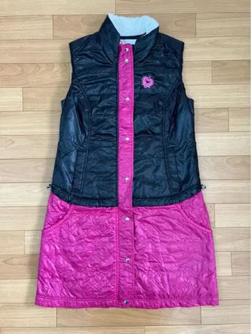 VIVA HEART 퀼팅 원피스 블랙/핑크 M