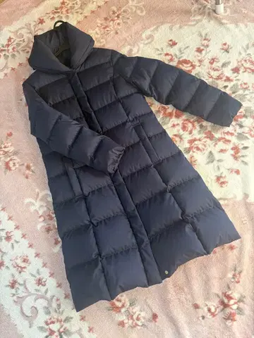 네이비 다운 자켓 오리히카 라임