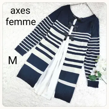 엑시즈팜 리본 레이스 시어 보더 니트 튜닉 M