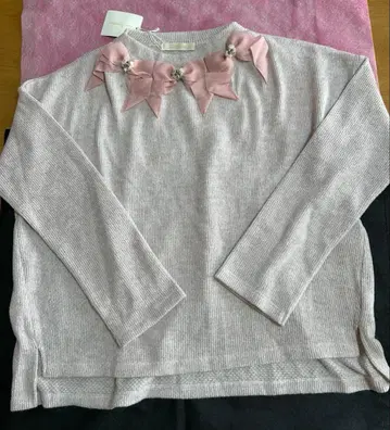 새상품 택 포함 루센티에 리본 포함 얇은 소재 스웨터 정가 1만엔 이상