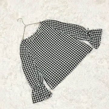 [살롱 드 모니크] (38) 2WAY 깅엄 체크 블라우스 체형 커버