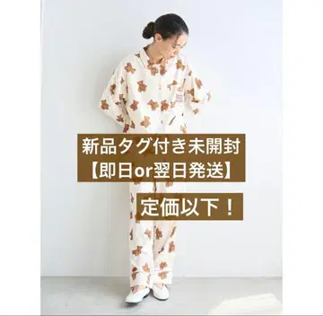 젤라또피케 HOLIDAY 베어 패턴 플란넬 셔츠 롱 팬츠 세트