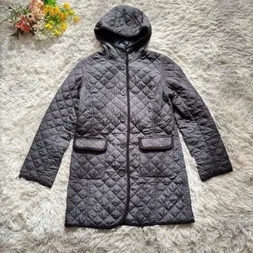 무인양품 퀼팅 코트 [ S ] 네이비 충전솜 후드 부착 얇은 소재