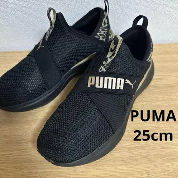 새상품급 PUMA 슬립온 스니커즈 레오파드 블랙 레오파드 무늬