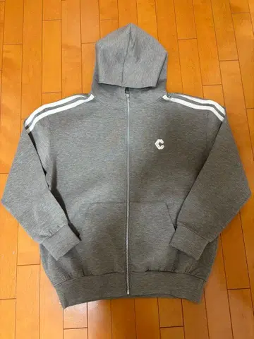 CRONOS 그레이 풀 집업 후드티 오버 사이즈 L 크로노스