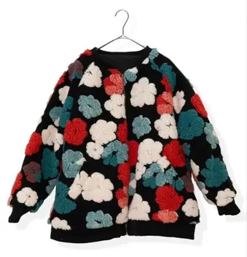 Lupilien 꽃무늬 보아 x 퀼팅 2WAY 블루종 랜덤 플라워