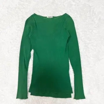 오라리 론 헤르만 별주 기가 보트넥 풀오버 리브 니트 그린