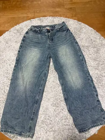 와이드 레그 데님 라이트 블루