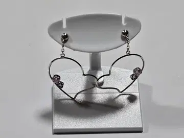 귀여운 K14 화이트 1.1g 골드 하트 모양 후프 귀걸이 스톤 포함