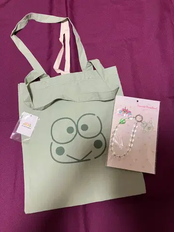 케로케로케로피 산리오 퓨로랜드 토트백 스마트폰 스트랩