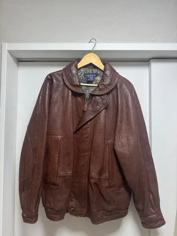 Nautica 브라운 가죽 자켓 40