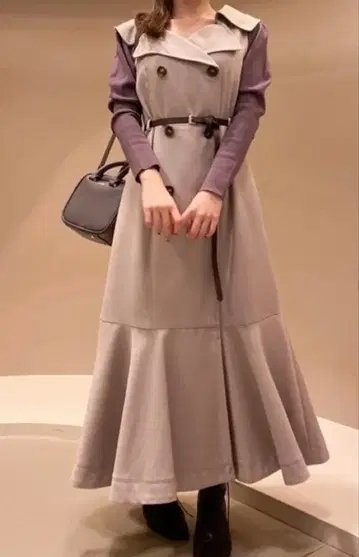 스나이델 빅칼라 트렌치 점프스커트 원피스 0