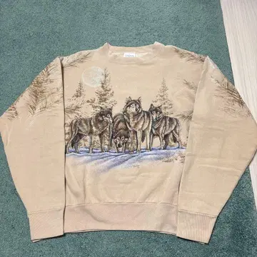 90s USA SANSEGAL 산세갈 스웨트 베이지 늑대 M