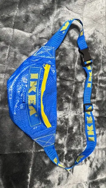 IKEA 메쉬 숄더백 파랑/옐로우 컬러