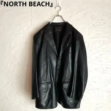 고급 [ NORTH BEACH ] 라무 가죽 자켓 테일러드 자켓 블랙