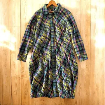 센소유니코 Cube-Cube 체크 셔츠 원피스 패치워크