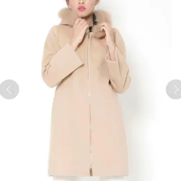 QUEENS COURT 후드 퍼 포함 롱 코트