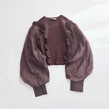 ZARA 니트 벌룬 슬리브 블라우스 M