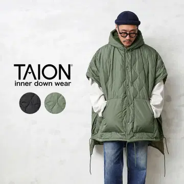 택 포함 미사용 새상품 [ TAION ] 밀리터리 다운 판초 F