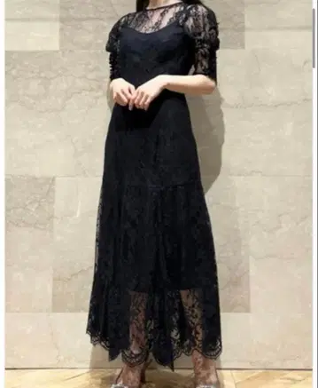 SNIDEL 헤임 볼륨 레이스 원피스