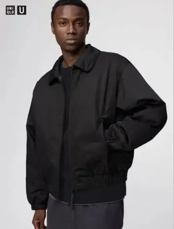 유니클로 퍼프 테크 숏 블루종 블랙 S