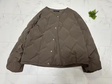 새상품급 MARBEL WALTZ 노카라 다운 자켓 브라운 퀼팅