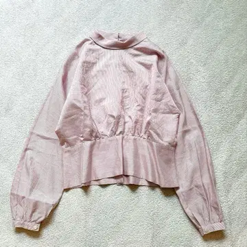 BACCA 워셔블 실크 100% 숏 블라우스 핑크 36