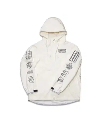 MUTA MARINE 화이트 후드 부착 점퍼