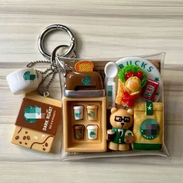 가챠 파우치 곰돌이 카페 브라운