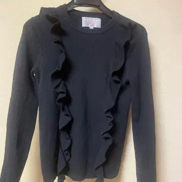 DEMYLEE 블랙 프릴 니트 스웨터 S