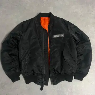 AVIREX MA-1 플라이트 자켓 충전솜 밀리터리 미군 와펜 블랙