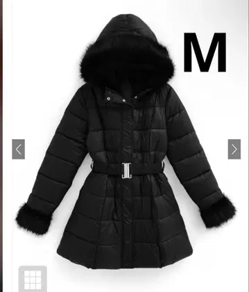 벨트 포함 퍼 A라인 다운 코트 [kd79]