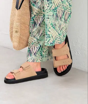 MOHI 더블 스트랩 샌들 베이지 36