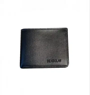 블랙 이단 접이식 가죽 지갑