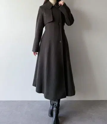 mipiarl 스탠 칼라 롱 레이디 코트