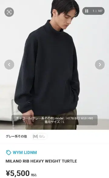 MILANO RIB HEAVY WEIGHT TURTLE 차콜