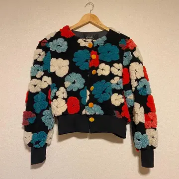 컬러풀 플라워 보아 자켓 아우터 상의 귀여운