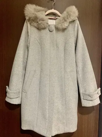 롱 코트 코트 여성용 그레이 비라디언스 퍼